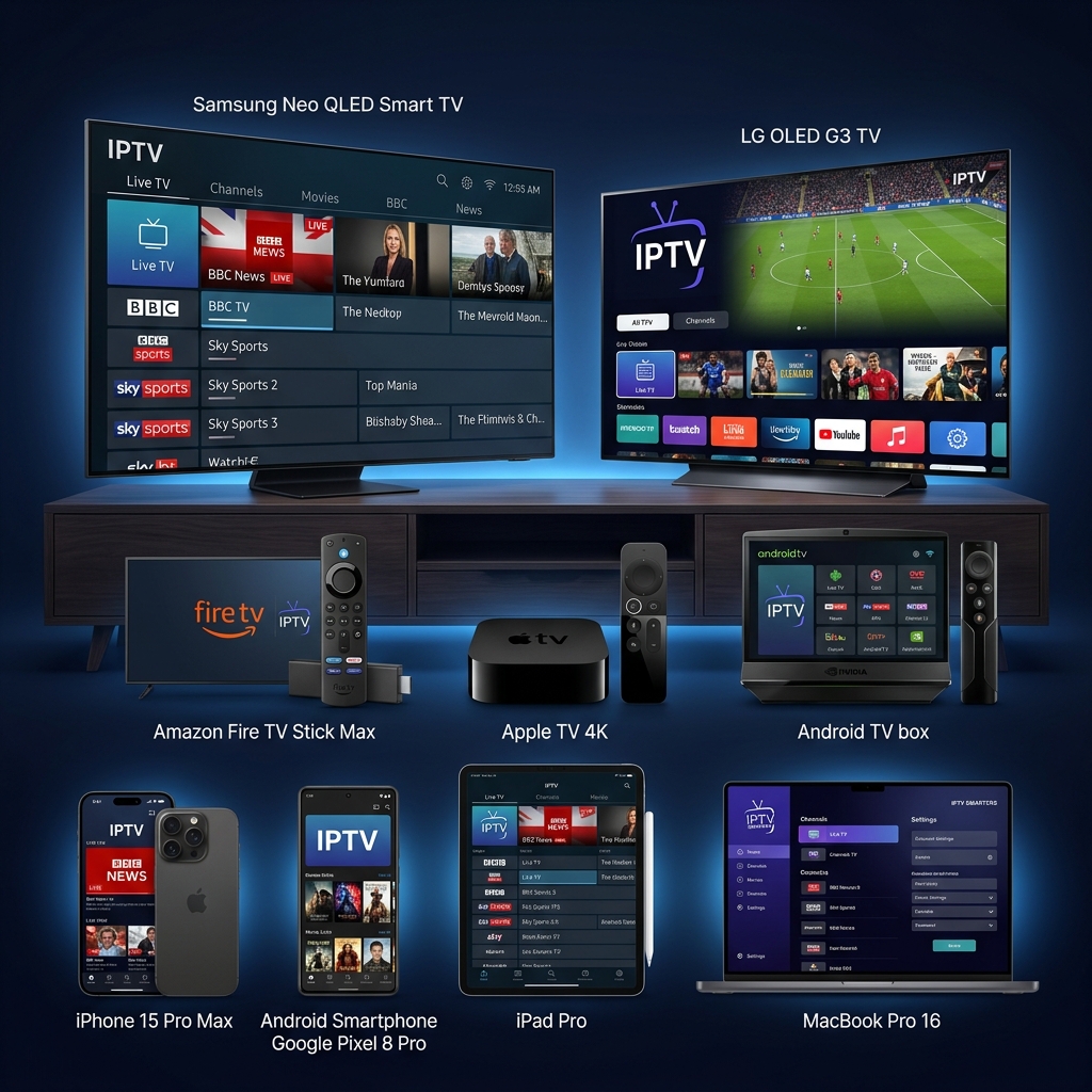 Pure IPTV compatible Samsung TV LG Android Firestick Apple TV iPhone iPad